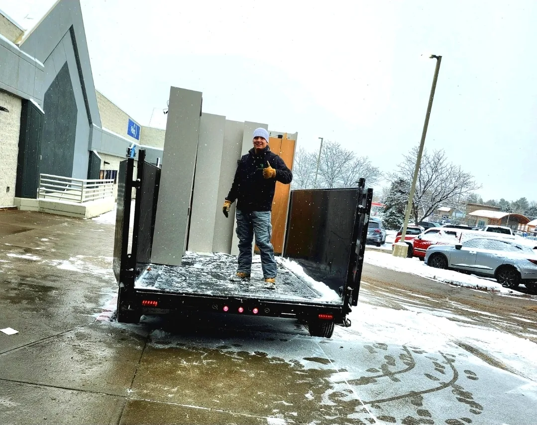 Items sorted and staged for removal from storage in Denver